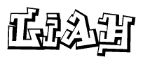 The clipart image features a stylized text in a graffiti font that reads Liah.
