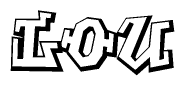 The clipart image features a stylized text in a graffiti font that reads Lou.