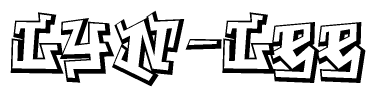 The clipart image depicts the word Lyn-lee in a style reminiscent of graffiti. The letters are drawn in a bold, block-like script with sharp angles and a three-dimensional appearance.