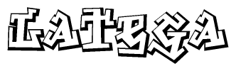 The clipart image features a stylized text in a graffiti font that reads Latega.