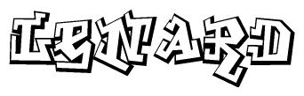 The clipart image features a stylized text in a graffiti font that reads Lenard.