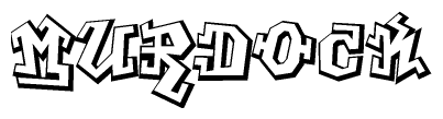 The clipart image features a stylized text in a graffiti font that reads Murdock.