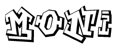 The clipart image features a stylized text in a graffiti font that reads Moni.