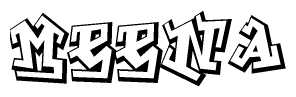 The clipart image features a stylized text in a graffiti font that reads Meena.
