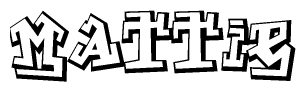 The clipart image features a stylized text in a graffiti font that reads Mattie.
