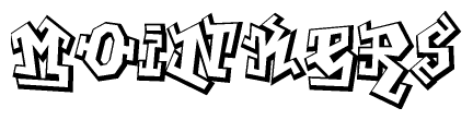 The clipart image features a stylized text in a graffiti font that reads Moinkers.
