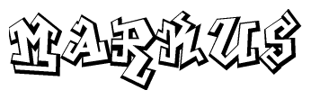 The clipart image features a stylized text in a graffiti font that reads Markus.