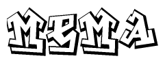 The clipart image features a stylized text in a graffiti font that reads Mema.