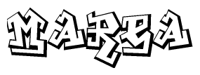 The clipart image features a stylized text in a graffiti font that reads Marea.