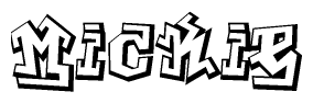 The clipart image features a stylized text in a graffiti font that reads Mickie.