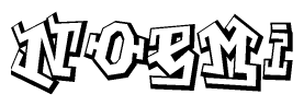 The clipart image features a stylized text in a graffiti font that reads Noemi.