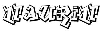 The clipart image features a stylized text in a graffiti font that reads Naurin.