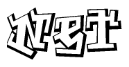 The clipart image features a stylized text in a graffiti font that reads Net.