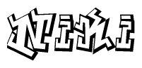 The clipart image features a stylized text in a graffiti font that reads Niki.