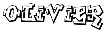 The clipart image features a stylized text in a graffiti font that reads Olivier.