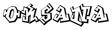The clipart image features a stylized text in a graffiti font that reads Oksana.