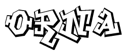The clipart image features a stylized text in a graffiti font that reads Orna.
