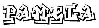 The clipart image features a stylized text in a graffiti font that reads Pamela.