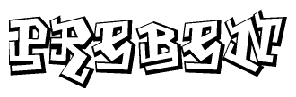 The clipart image features a stylized text in a graffiti font that reads Preben.