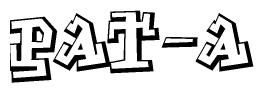 The clipart image depicts the word Pat-a in a style reminiscent of graffiti. The letters are drawn in a bold, block-like script with sharp angles and a three-dimensional appearance.