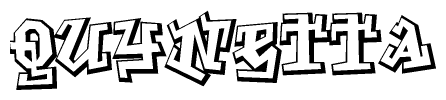 The clipart image features a stylized text in a graffiti font that reads Quynetta.