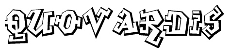 The clipart image features a stylized text in a graffiti font that reads Quovardis.