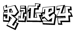 The clipart image features a stylized text in a graffiti font that reads Riley.