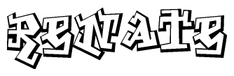 The clipart image features a stylized text in a graffiti font that reads Renate.