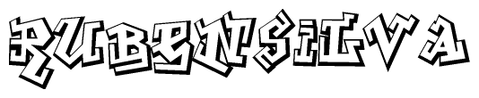 The clipart image features a stylized text in a graffiti font that reads Rubensilva.