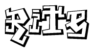 The clipart image features a stylized text in a graffiti font that reads Rite.
