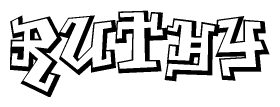 The clipart image features a stylized text in a graffiti font that reads Ruthy.