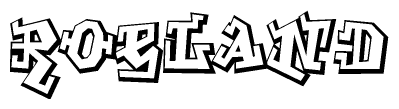The clipart image features a stylized text in a graffiti font that reads Roeland.