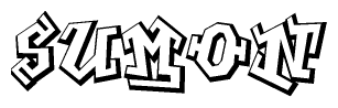 The clipart image features a stylized text in a graffiti font that reads Sumon.