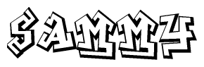The clipart image depicts the word Sammy in a style reminiscent of graffiti. The letters are drawn in a bold, block-like script with sharp angles and a three-dimensional appearance.