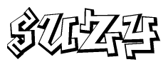 The clipart image features a stylized text in a graffiti font that reads Suzy.