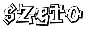 The clipart image features a stylized text in a graffiti font that reads Szeto.