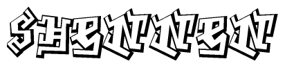 The clipart image features a stylized text in a graffiti font that reads Shennen.