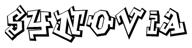 The clipart image features a stylized text in a graffiti font that reads Synovia.