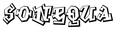 The clipart image features a stylized text in a graffiti font that reads Sonequa.