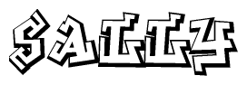 The clipart image features a stylized text in a graffiti font that reads Sally.
