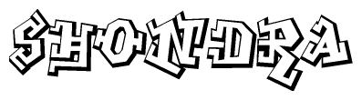 The clipart image features a stylized text in a graffiti font that reads Shondra.