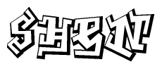 The clipart image features a stylized text in a graffiti font that reads Shen.