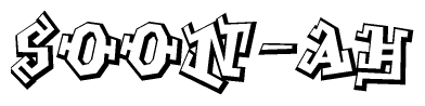 The clipart image features a stylized text in a graffiti font that reads Soon-ah.