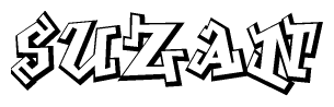 The clipart image features a stylized text in a graffiti font that reads Suzan.