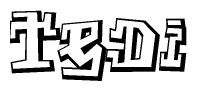 The clipart image features a stylized text in a graffiti font that reads Tedi.