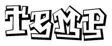 The clipart image features a stylized text in a graffiti font that reads Temp.
