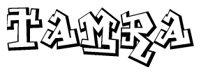 The clipart image features a stylized text in a graffiti font that reads Tamra.