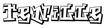 The clipart image features a stylized text in a graffiti font that reads Tenille.