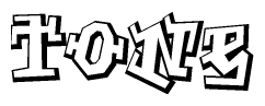 The clipart image features a stylized text in a graffiti font that reads Tone.