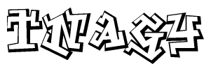   The clipart image features a stylized text in a graffiti font that reads Tnagy. 
